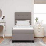 Casa si Gradina - Mobilier - Paturi si accesorii - Paturi - Pat cu saltea cu arcuri si LED, Gri taupe, 100 x 200 cm, tesatura - Infinity.ro