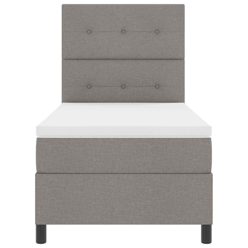 Casa si Gradina - Mobilier - Paturi si accesorii - Paturi - Pat cu saltea cu arcuri si LED, Gri taupe, 100 x 200 cm, tesatura - Infinity.ro