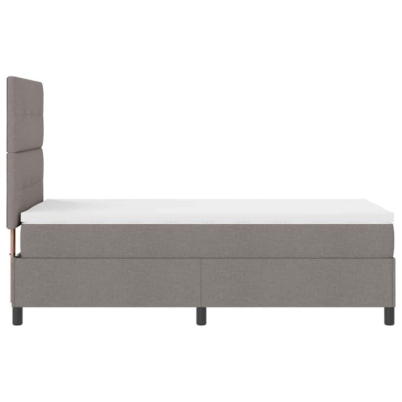Casa si Gradina - Mobilier - Paturi si accesorii - Paturi - Pat cu saltea cu arcuri si LED, Gri taupe, 100 x 200 cm, tesatura - Infinity.ro