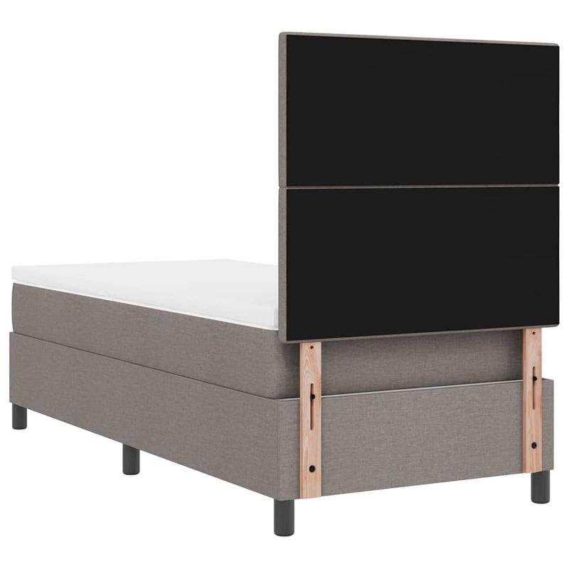 Casa si Gradina - Mobilier - Paturi si accesorii - Paturi - Pat cu saltea cu arcuri si LED, Gri taupe, 100 x 200 cm, tesatura - Infinity.ro
