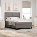 Casa si Gradina - Mobilier - Paturi si accesorii - Paturi - Pat cu saltea cu arcuri si LED taupe 140x190 cm, tesatura - Infinity.ro