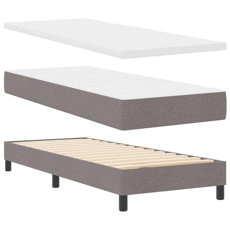 Casa si Gradina - Mobilier - Paturi si accesorii - Paturi - Pat Box Spring cu saltea taupe, 80x200 cm, material - Infinity.ro