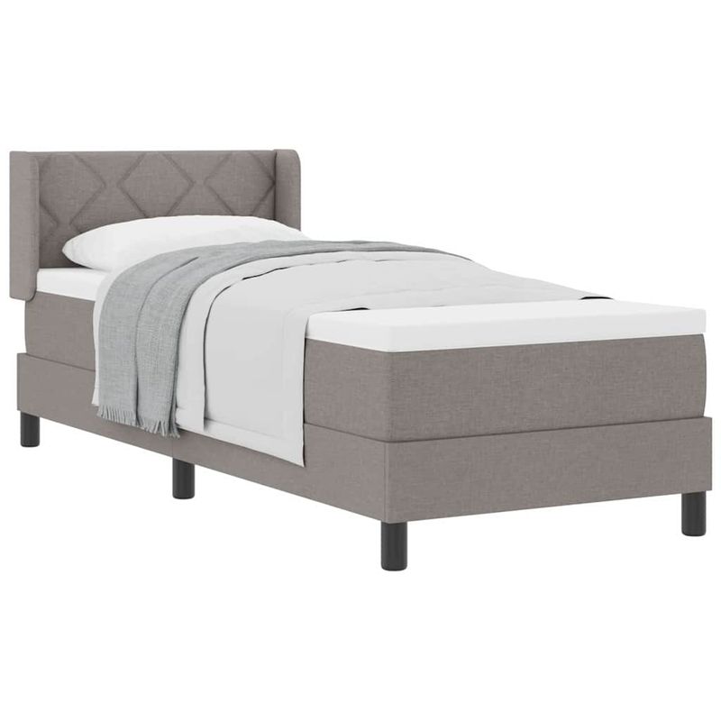 Casa si Gradina - Mobilier - Paturi si accesorii - Paturi - Pat Box Spring cu saltea taupe, 80x200 cm, material - Infinity.ro