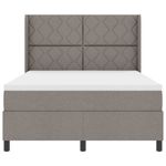 Casa si Gradina - Mobilier - Paturi si accesorii - Paturi - Pat cu saltea cu arcuri si LED taupe 140x190 cm, tesatura - Infinity.ro