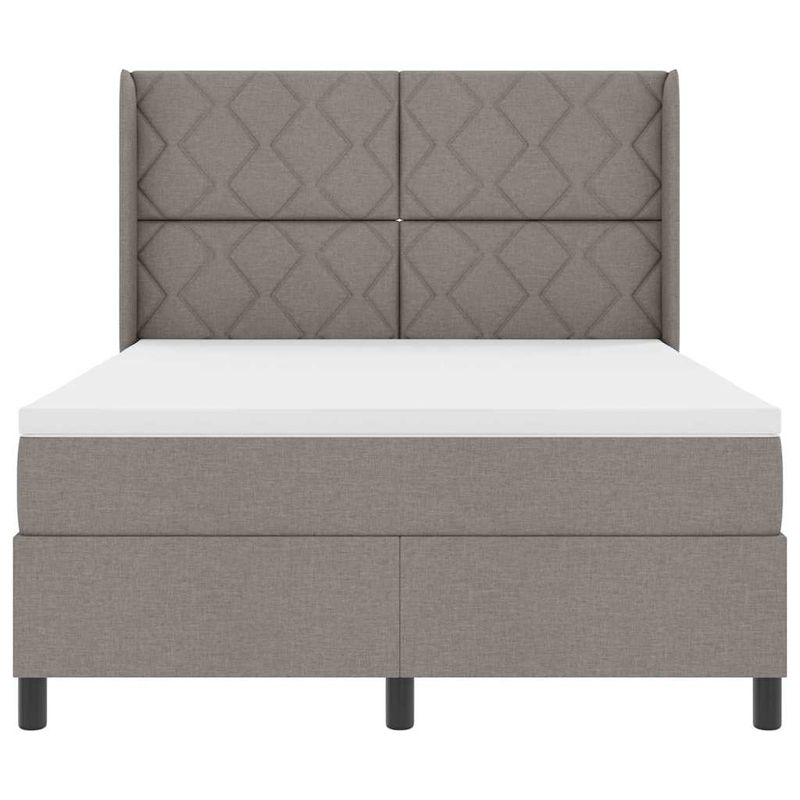 Casa si Gradina - Mobilier - Paturi si accesorii - Paturi - Pat cu saltea cu arcuri si LED taupe 140x190 cm, tesatura - Infinity.ro