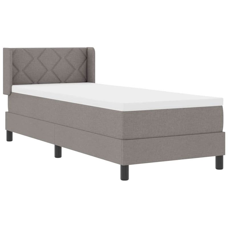 Casa si Gradina - Mobilier - Paturi si accesorii - Paturi - Pat Box Spring cu saltea taupe, 80x200 cm, material - Infinity.ro