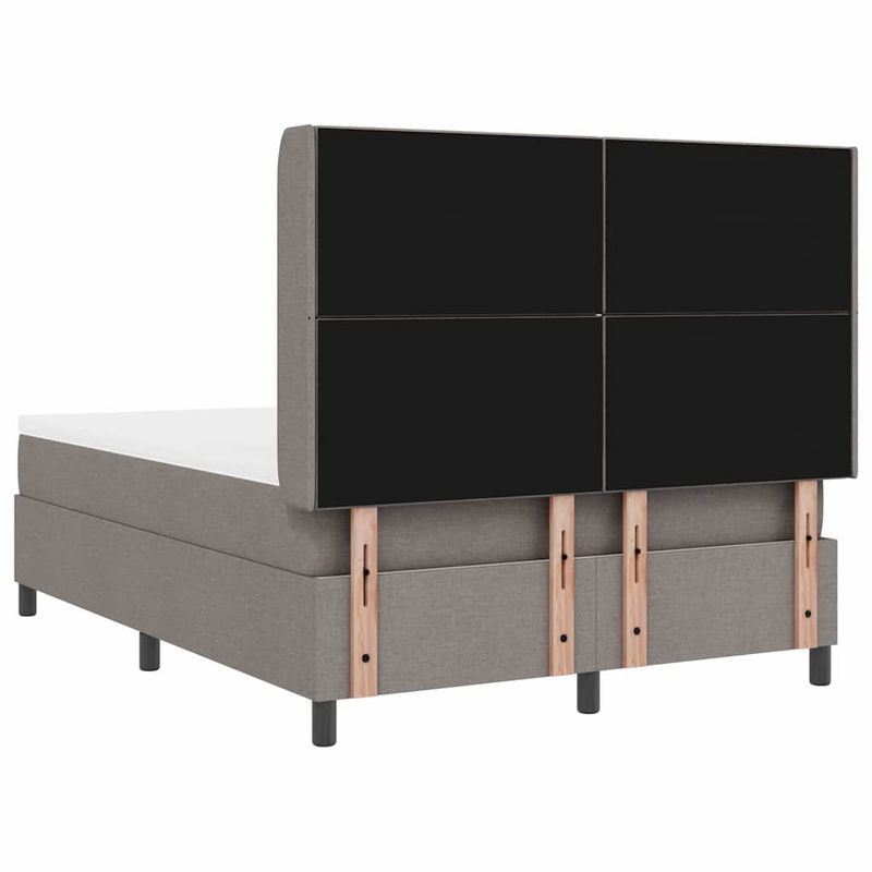 Casa si Gradina - Mobilier - Paturi si accesorii - Paturi - Pat cu saltea cu arcuri si LED taupe 140x190 cm, tesatura - Infinity.ro