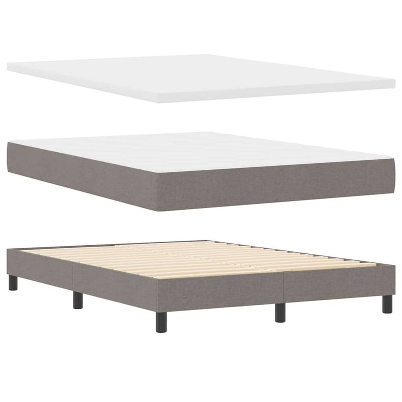 Casa si Gradina - Mobilier - Paturi si accesorii - Paturi - Pat cu saltea, culoare taupe, dimensiuni 140 x 190 cm, din material textil. - Infinity.ro