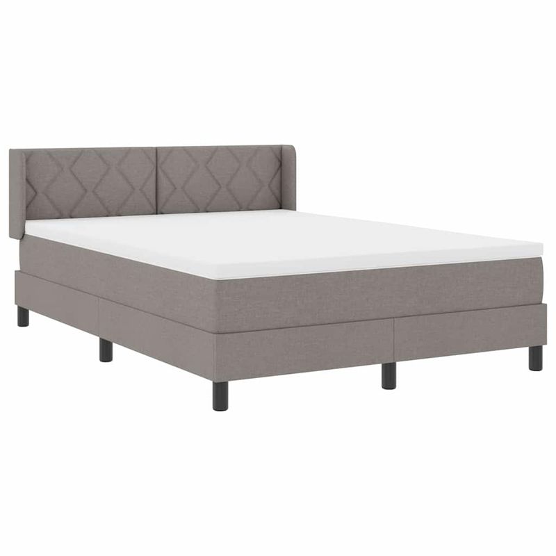 Casa si Gradina - Mobilier - Paturi si accesorii - Paturi - Pat cu saltea, culoare taupe, dimensiuni 140 x 190 cm, din material textil. - Infinity.ro