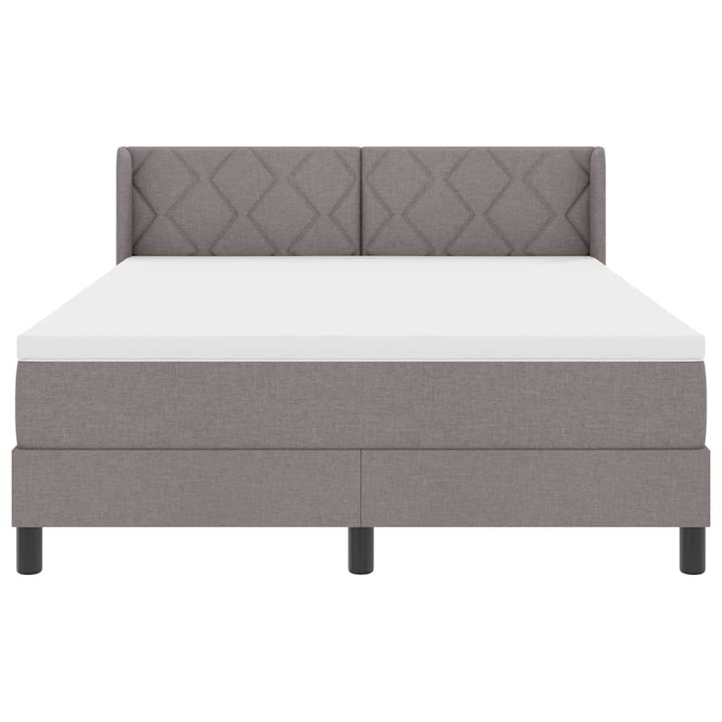 Casa si Gradina - Mobilier - Paturi si accesorii - Paturi - Pat cu saltea, culoare taupe, dimensiuni 140 x 190 cm, din material textil. - Infinity.ro