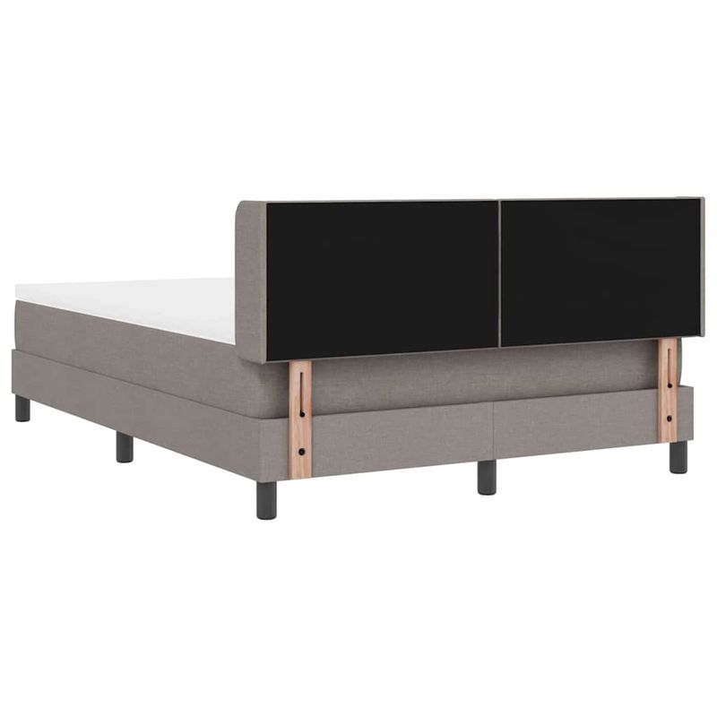 Casa si Gradina - Mobilier - Paturi si accesorii - Paturi - Pat cu saltea, culoare taupe, dimensiuni 140 x 190 cm, din material textil. - Infinity.ro
