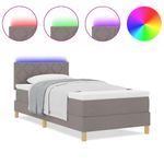 Casa si Gradina - Mobilier - Paturi si accesorii - Paturi - Pat cu arcuri cu saltea gri taupe 100x200 cm Tesatura - Infinity.ro