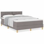 Casa si Gradina - Mobilier - Paturi si accesorii - Paturi - Pat cu arcuri cu saltea taupe 140x190 cm tesatura - Infinity.ro