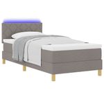 Casa si Gradina - Mobilier - Paturi si accesorii - Paturi - Pat cu arcuri cu saltea gri taupe 100x200 cm Tesatura - Infinity.ro