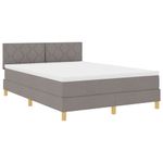 Casa si Gradina - Mobilier - Paturi si accesorii - Paturi - Pat cu arcuri cu saltea taupe 140x190 cm tesatura - Infinity.ro