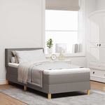 Casa si Gradina - Mobilier - Paturi si accesorii - Paturi - Pat tapitat cu saltea Taupe - 100 x 200 cm - Textil - Infinity.ro