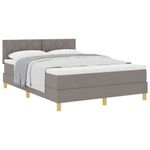 Casa si Gradina - Mobilier - Paturi si accesorii - Paturi - Pat cu arcuri cu saltea taupe 140x190 cm tesatura - Infinity.ro