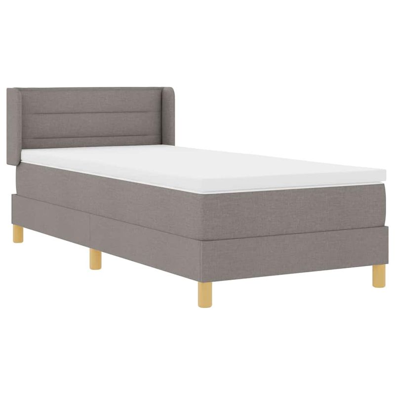 Casa si Gradina - Mobilier - Paturi si accesorii - Paturi - Pat tapitat cu saltea Taupe - 100 x 200 cm - Textil - Infinity.ro