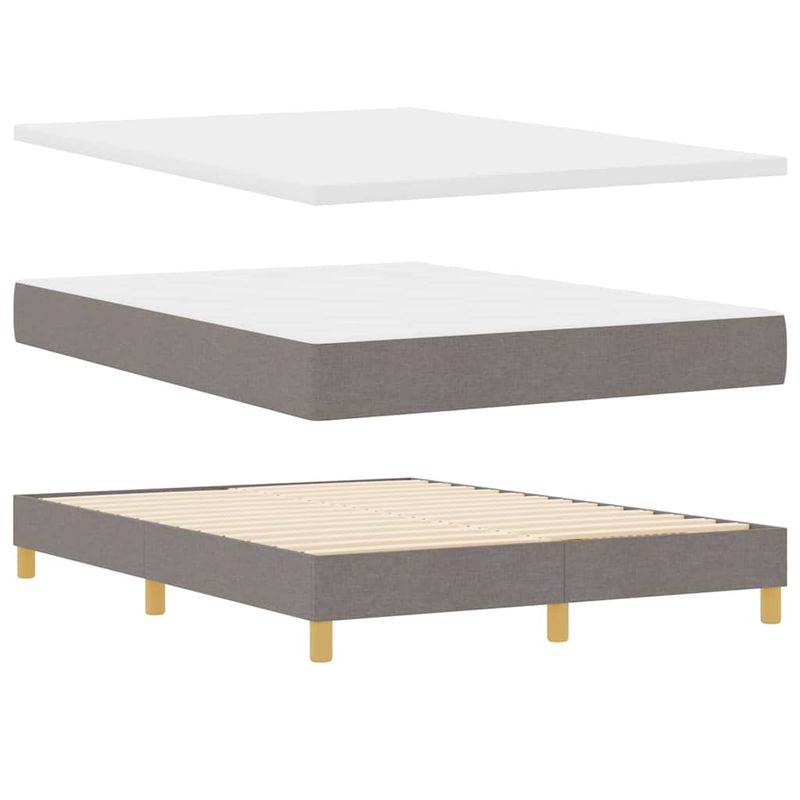 Casa si Gradina - Mobilier - Paturi si accesorii - Paturi - Pat cu arcuri cu saltea taupe 140x190 cm tesatura - Infinity.ro
