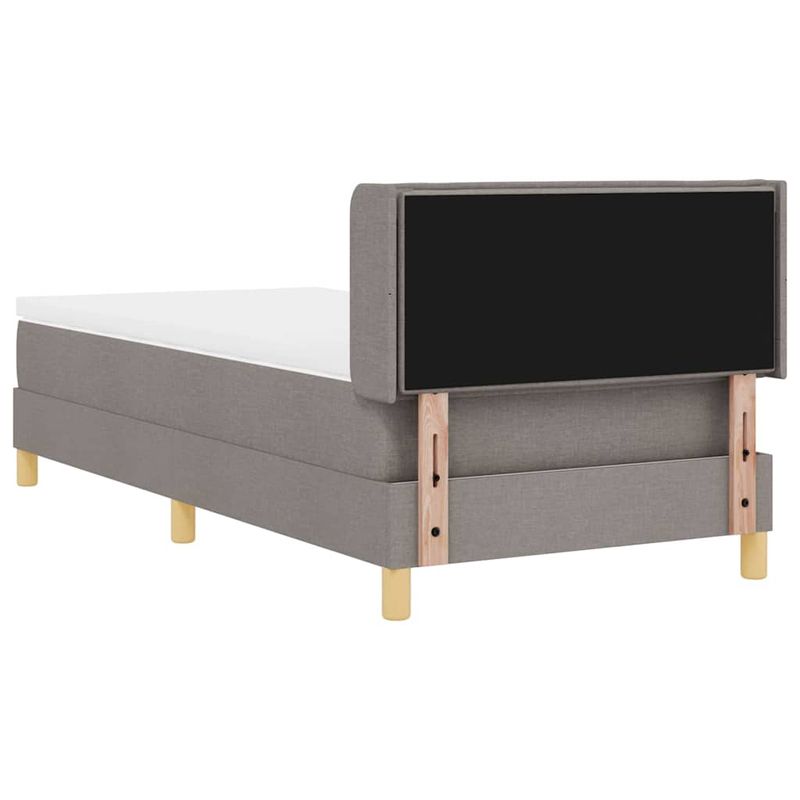 Casa si Gradina - Mobilier - Paturi si accesorii - Paturi - Pat tapitat cu saltea Taupe - 100 x 200 cm - Textil - Infinity.ro