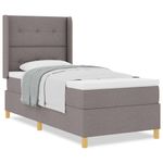 Casa si Gradina - Mobilier - Paturi si accesorii - Paturi - Pat cu arcuri si saltea Taupe 90x200 cm - Tesatura - Infinity.ro