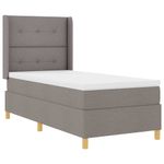 Casa si Gradina - Mobilier - Paturi si accesorii - Paturi - Pat cu arcuri si saltea Taupe 90x200 cm - Tesatura - Infinity.ro