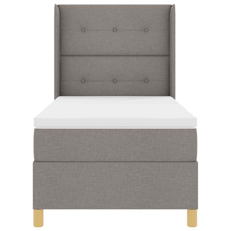 Casa si Gradina - Mobilier - Paturi si accesorii - Paturi - Pat cu arcuri si saltea Taupe 90x200 cm - Tesatura - Infinity.ro
