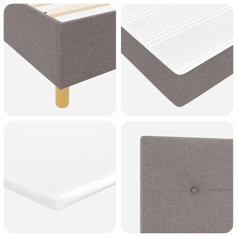 Casa si Gradina - Mobilier - Paturi si accesorii - Paturi - Pat cu arcuri si saltea Taupe 90x200 cm - Tesatura - Infinity.ro
