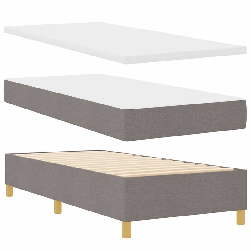 Casa si Gradina - Mobilier - Paturi si accesorii - Paturi - Pat cu cutie spring si saltea taupe 90x190 cm tesatura - Infinity.ro