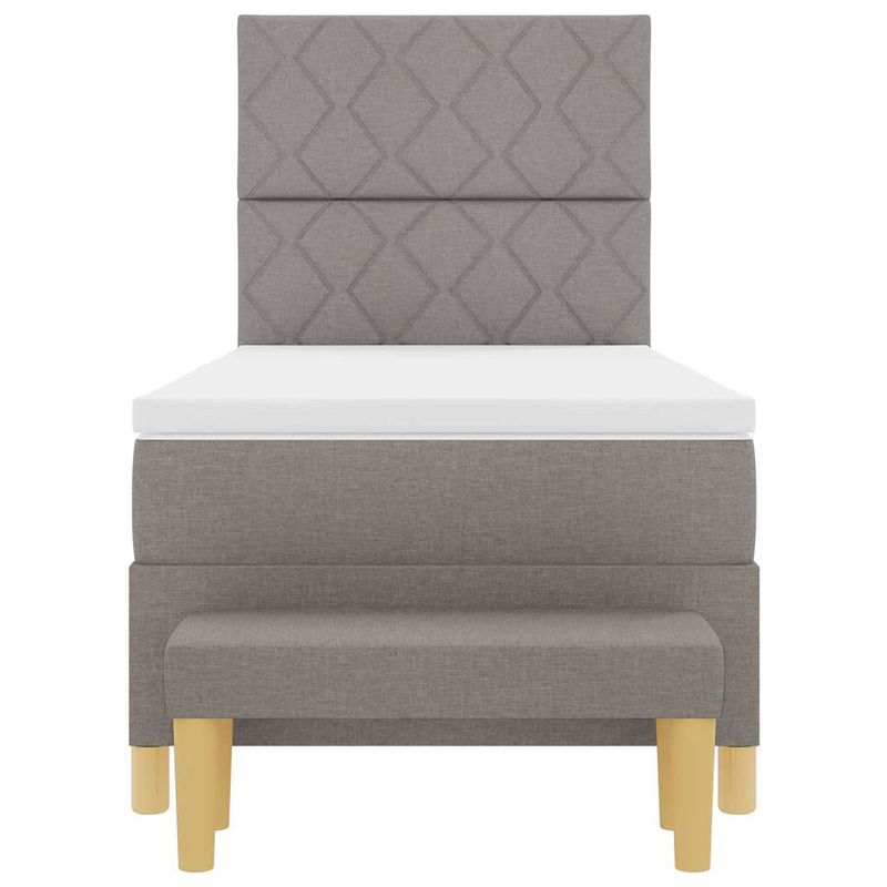 Casa si Gradina - Mobilier - Paturi si accesorii - Paturi - Pat cu cutie spring si saltea taupe 90x190 cm tesatura - Infinity.ro