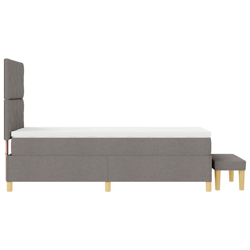 Casa si Gradina - Mobilier - Paturi si accesorii - Paturi - Pat cu cutie spring si saltea taupe 90x190 cm tesatura - Infinity.ro