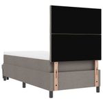 Casa si Gradina - Mobilier - Paturi si accesorii - Paturi - Pat cu cutie spring si saltea taupe 90x190 cm tesatura - Infinity.ro