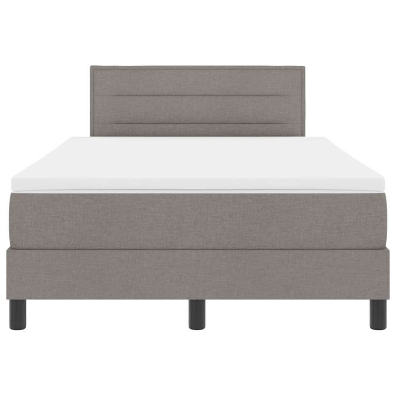 Casa si Gradina - Mobilier - Paturi si accesorii - Paturi - Pat box spring cu saltea si LED Taupe 120x190 cm Tesatura - Infinity.ro