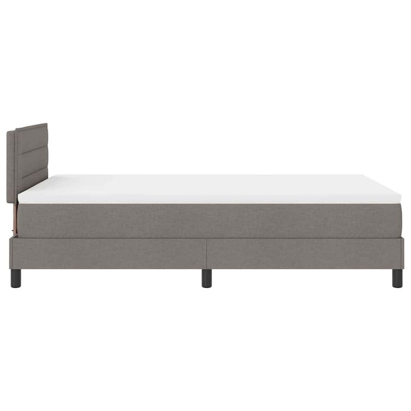 Casa si Gradina - Mobilier - Paturi si accesorii - Paturi - Pat box spring cu saltea si LED Taupe 120x190 cm Tesatura - Infinity.ro