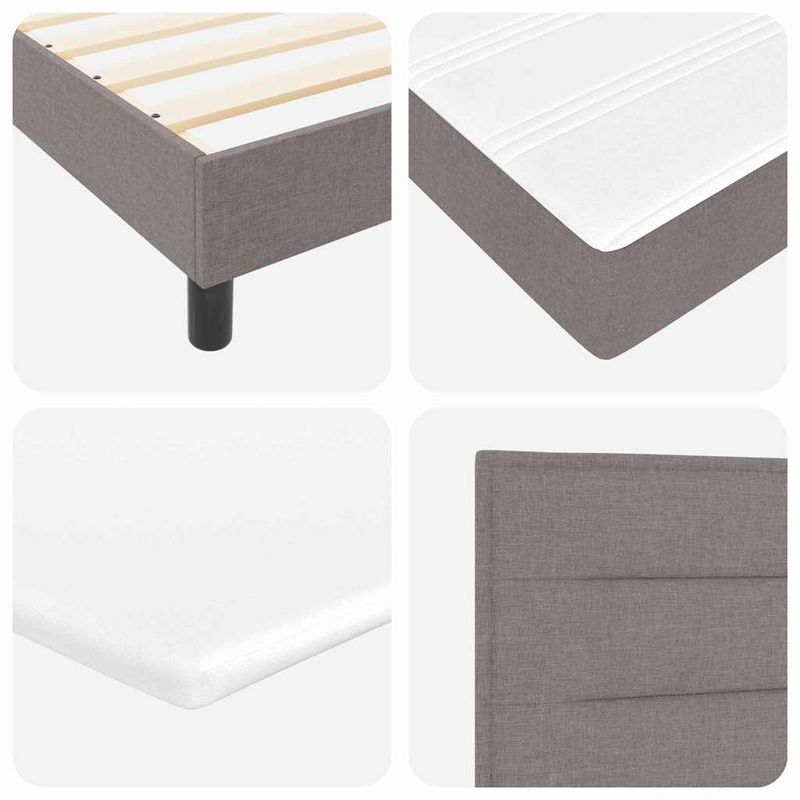 Casa si Gradina - Mobilier - Paturi si accesorii - Paturi - Pat box spring cu saltea si LED Taupe 120x190 cm Tesatura - Infinity.ro