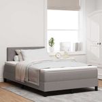Casa si Gradina - Mobilier - Paturi si accesorii - Paturi - Pat cu arcuri cu saltea & LED Taupe 120x190 cm Tesatura - Infinity.ro