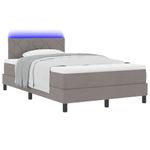 Casa si Gradina - Mobilier - Paturi si accesorii - Paturi - Pat cu arcuri cu saltea & LED Taupe 120x190 cm Tesatura - Infinity.ro