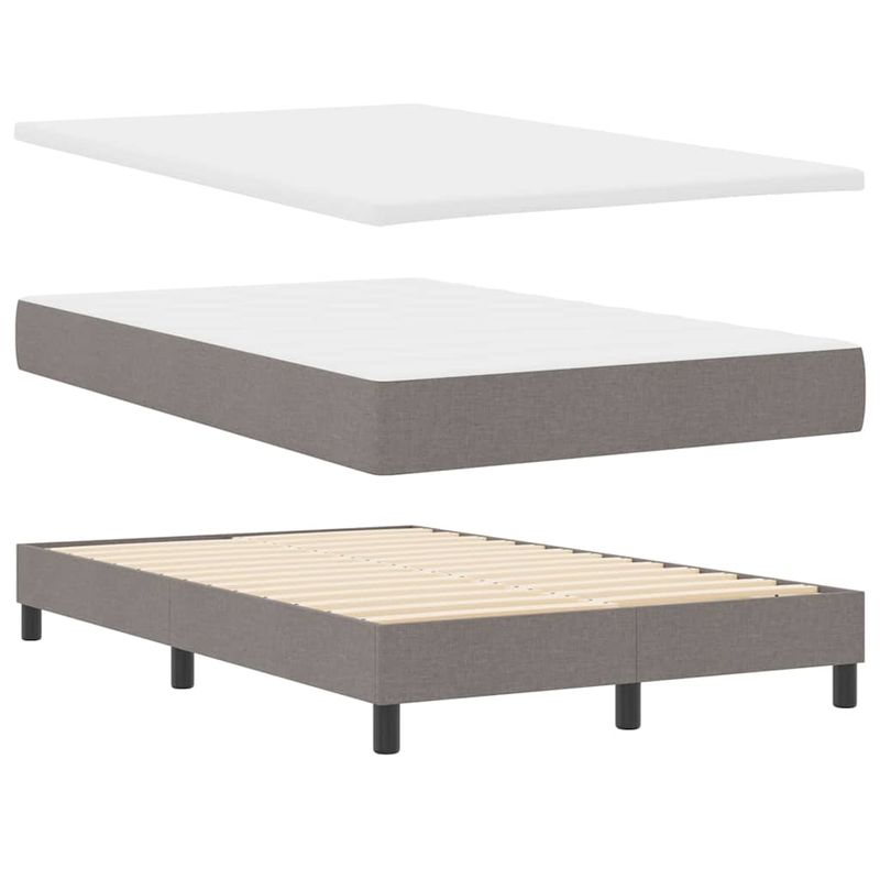 Casa si Gradina - Mobilier - Paturi si accesorii - Paturi - Pat cu arcuri cu saltea & LED Taupe 120x190 cm Tesatura - Infinity.ro