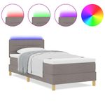 Casa si Gradina - Mobilier - Paturi si accesorii - Paturi - Pat cu Somier si Lumina LED Gri Taupe 90x200 cm Tesatura - Infinity.ro