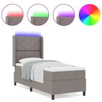 Casa si Gradina - Mobilier - Paturi si accesorii - Paturi - Pat cu saltea cu LED in Taupe, 80x200 cm, tesatura - Infinity.ro