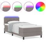 Casa si Gradina - Mobilier - Paturi si accesorii - Paturi - Pat cu Arcuri cu Saltea & LED Taupe 100x200 cm Tesatura - Infinity.ro