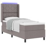 Casa si Gradina - Mobilier - Paturi si accesorii - Paturi - Pat cu saltea cu LED in Taupe, 80x200 cm, tesatura - Infinity.ro