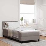Casa si Gradina - Mobilier - Paturi si accesorii - Paturi - Pat cu Arcuri cu Saltea & LED Taupe 100x200 cm Tesatura - Infinity.ro