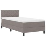 Casa si Gradina - Mobilier - Paturi si accesorii - Paturi - Pat cu Arcuri cu Saltea & LED Taupe 100x200 cm Tesatura - Infinity.ro