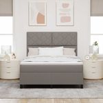 Casa si Gradina - Mobilier - Paturi si accesorii - Paturi - Pat cu arcuri , cu saltea si lumina LED, in taupe – 140x190 cm, tesatura - Infinity.ro
