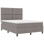 Casa si Gradina - Mobilier - Paturi si accesorii - Paturi - Pat cu arcuri , cu saltea si lumina LED, in taupe – 140x190 cm, tesatura - Infinity.ro