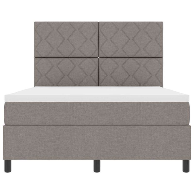 Casa si Gradina - Mobilier - Paturi si accesorii - Paturi - Pat cu arcuri , cu saltea si lumina LED, in taupe – 140x190 cm, tesatura - Infinity.ro