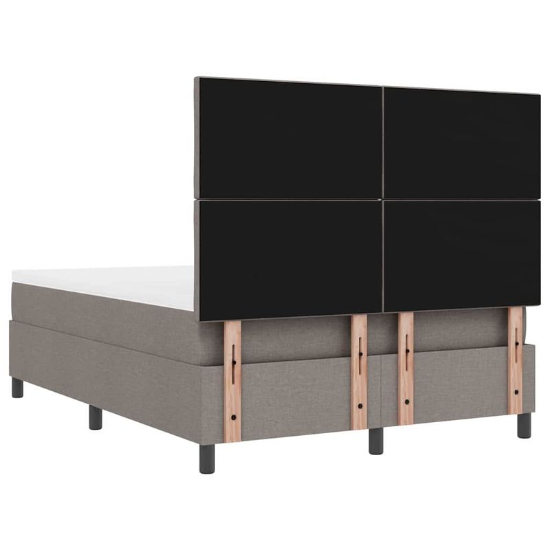 Casa si Gradina - Mobilier - Paturi si accesorii - Paturi - Pat cu arcuri , cu saltea si lumina LED, in taupe – 140x190 cm, tesatura - Infinity.ro