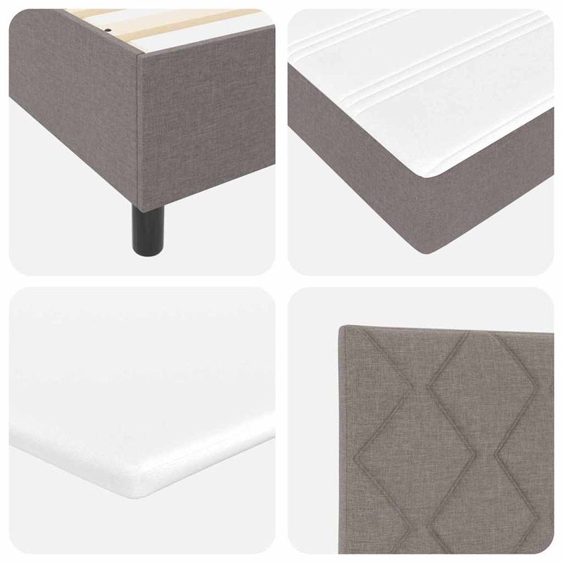Casa si Gradina - Mobilier - Paturi si accesorii - Paturi - Pat cu arcuri , cu saltea si lumina LED, in taupe – 140x190 cm, tesatura - Infinity.ro