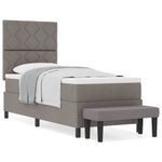 Casa si Gradina - Mobilier - Paturi si accesorii - Paturi - Pat cu arcuri cu saltea si banca Taupe 80x200 cm tesatura - Infinity.ro
